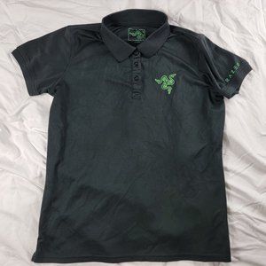 Razor Zone For Gamers By Gamers Adults XL Black Green Polo Shirt Casual Outdoors
